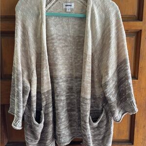 Sonoma Cream and Brown Cardigan Sweater